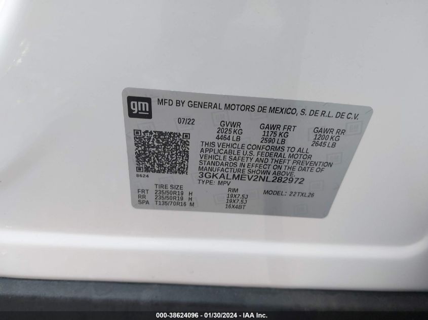 2022 GMC TERRAIN FWD SLE - 3GKALMEV2NL282972