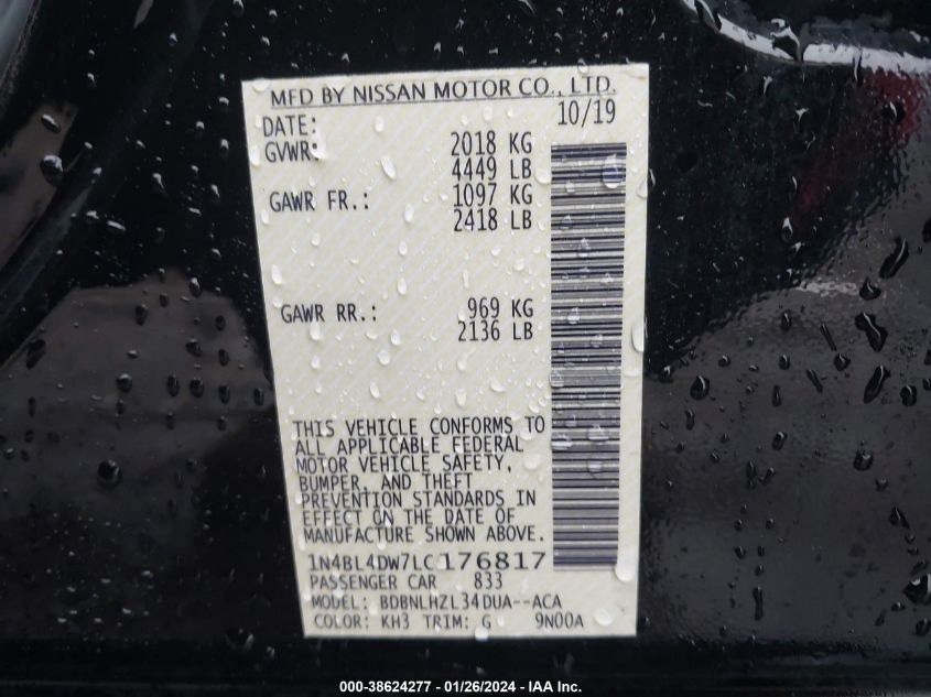 2020 NISSAN ALTIMA SV INTELLIGENT AWD - 1N4BL4DW7LC176817