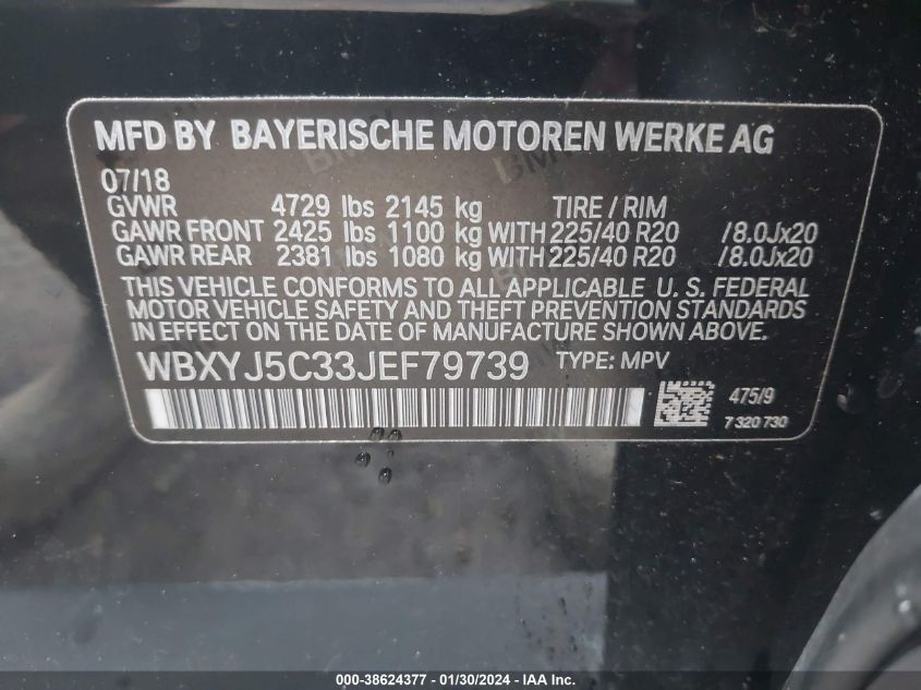 2018 BMW X2 XDRIVE28I - WBXYJ5C33JEF79739