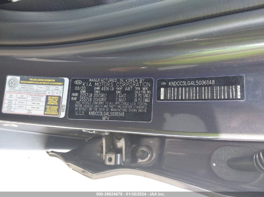 2020 KIA NIRO EV EX KNDCC3LG4L5036148