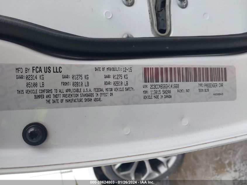 2016 CHRYSLER 300 300S - 2C3CCABG6GH141668
