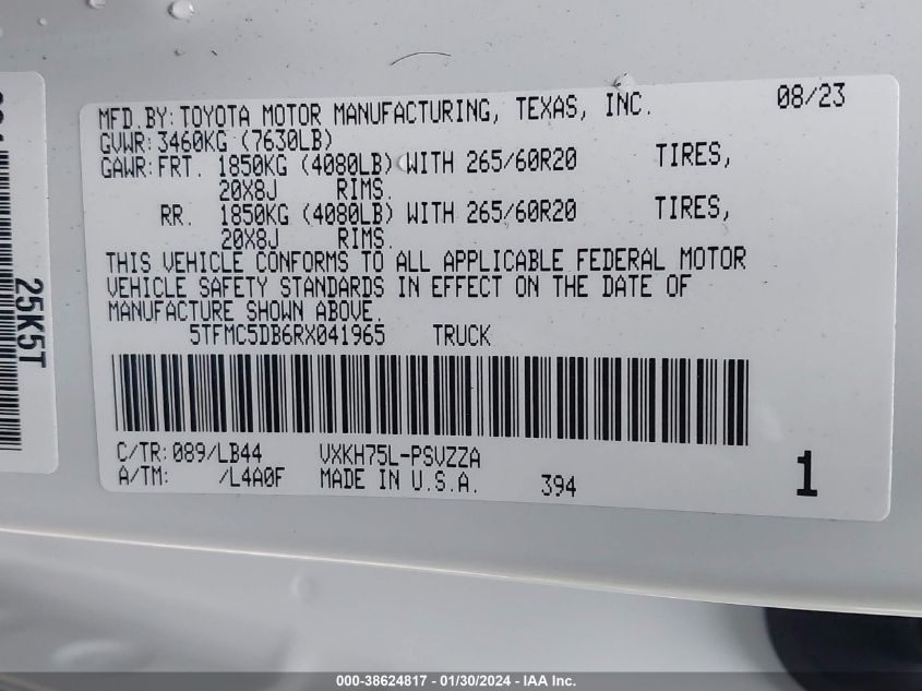 2024 TOYOTA TUNDRA HYBRID 1794 EDITION - 5TFMC5DB6RX041965