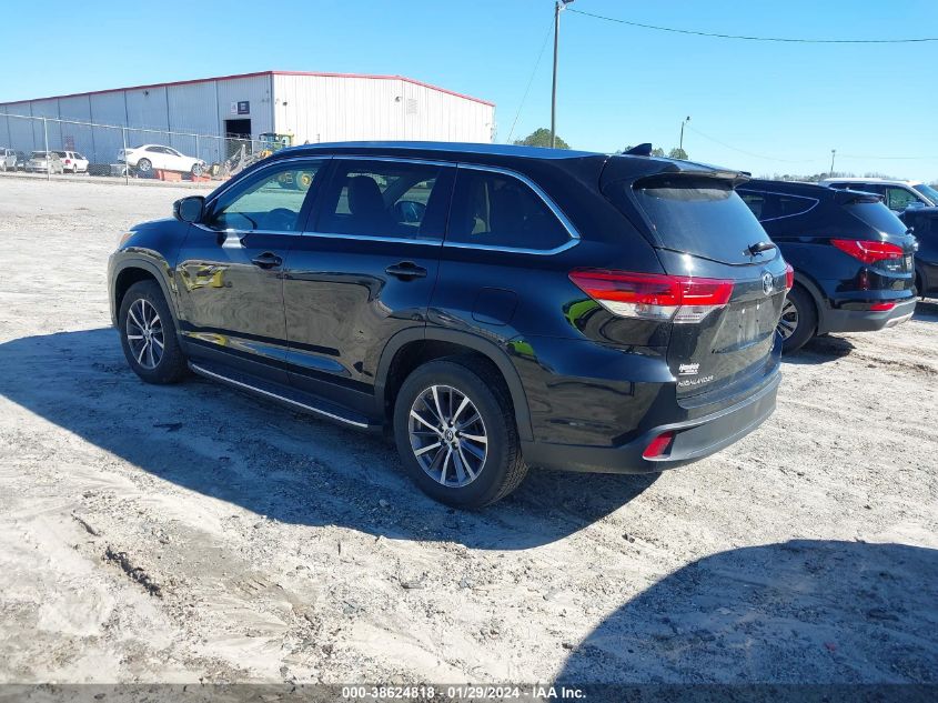 2019 TOYOTA HIGHLANDER XLE - 5TDKZRFH7KS555673
