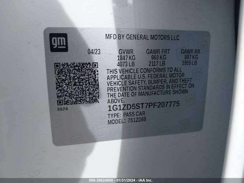 2023 CHEVROLET MALIBU LT - 1G1ZD5ST7PF207775