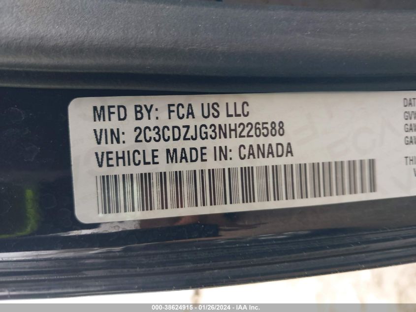 2022 DODGE CHALLENGER GT - 2C3CDZJG3NH226588
