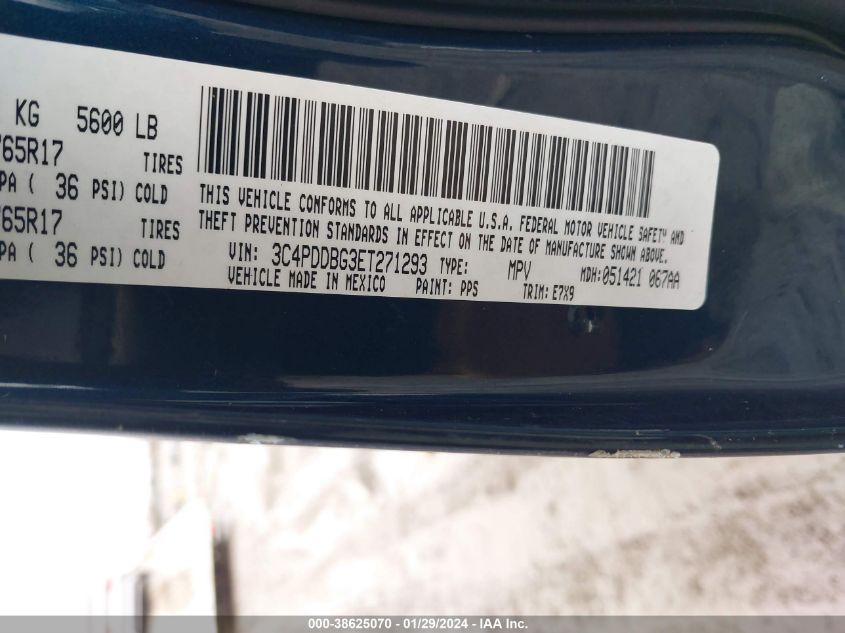 2014 DODGE JOURNEY SXT - 3C4PDDBG3ET271293
