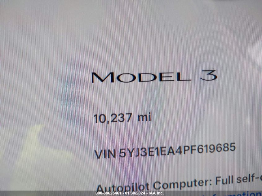 2023 TESLA MODEL 3 - 5YJ3E1EA4PF619685