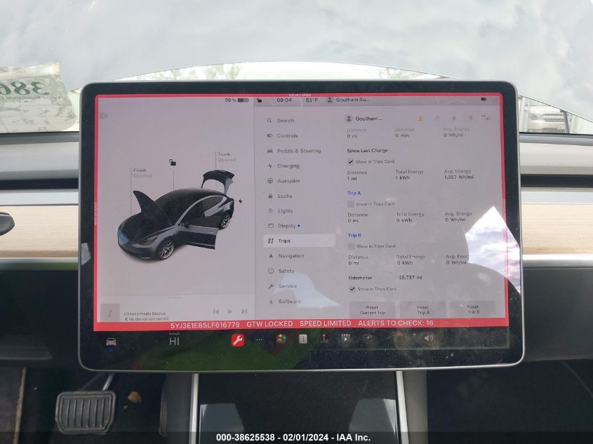 2020 TESLA MODEL 3 - 5YJ3E1EB5LF616779