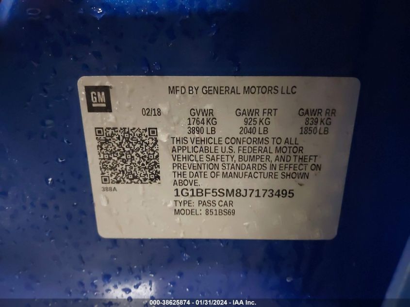 2018 CHEVROLET CRUZE PREMIER AUTO - 1G1BF5SM8J7173495