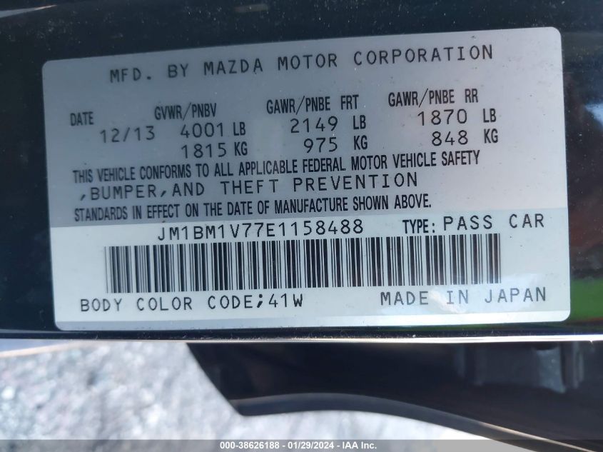 2014 MAZDA MAZDA3 I TOURING - JM1BM1V77E1158488