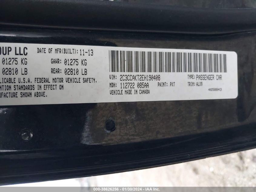 2014 CHRYSLER 300C - 2C3CCAKT2EH190408