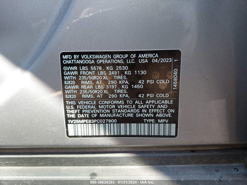 VIN 1V25MPE83PC027900 2023 VOLKSWAGEN ID.4 S