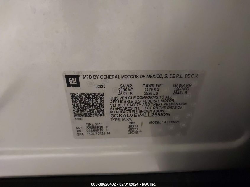 2020 GMC TERRAIN AWD SLT - 3GKALVEV4LL255825