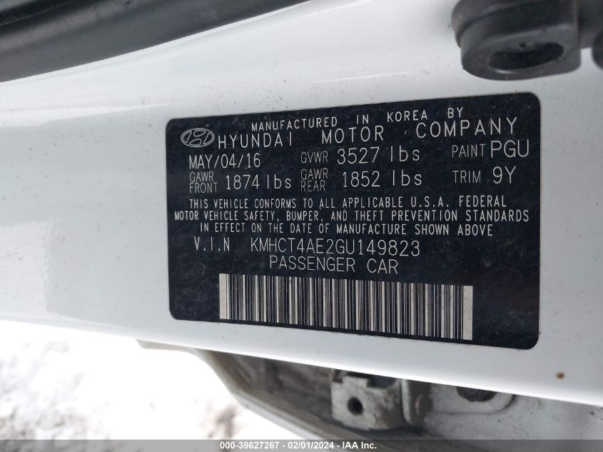 2016 HYUNDAI ACCENT SE - KMHCT4AE2GU149823