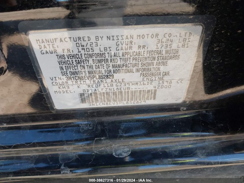 2023 NISSAN VERSA 1.6 SV XTRONIC CVT - 3N1CN8EV5PL852829