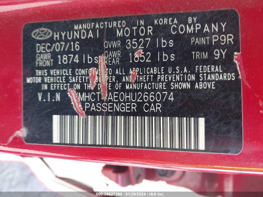 2017 HYUNDAI ACCENT SE - KMHCT4AE0HU266074