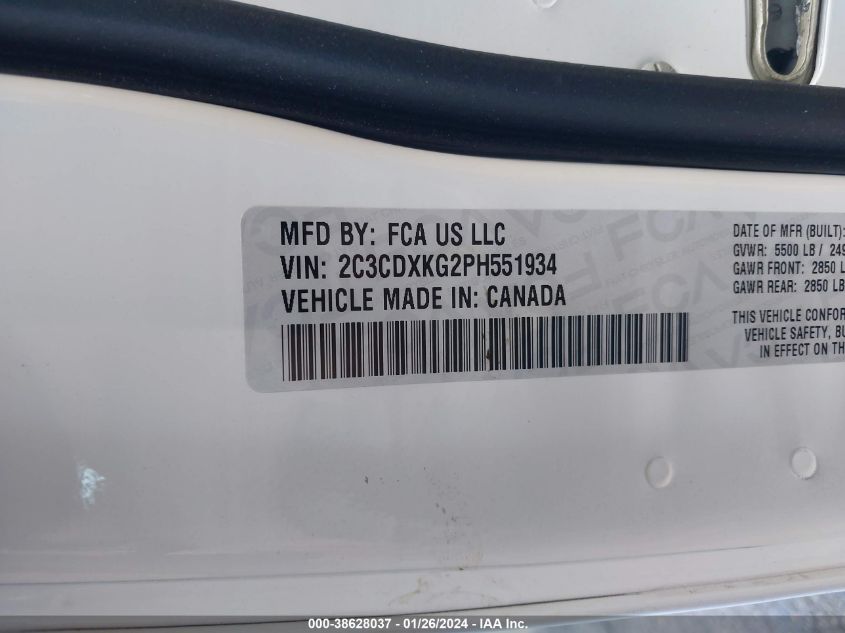 2023 DODGE CHARGER POLICE AWD - 2C3CDXKG2PH551934
