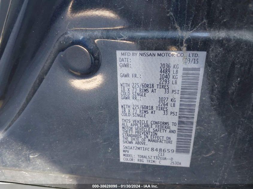 2015 NISSAN ROGUE SL - 5N1AT2MT1FC848659