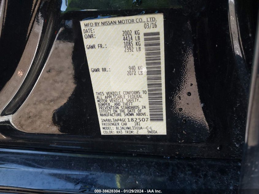 2016 NISSAN ALTIMA 3.5 SR - 1N4BL3AP4GC182507