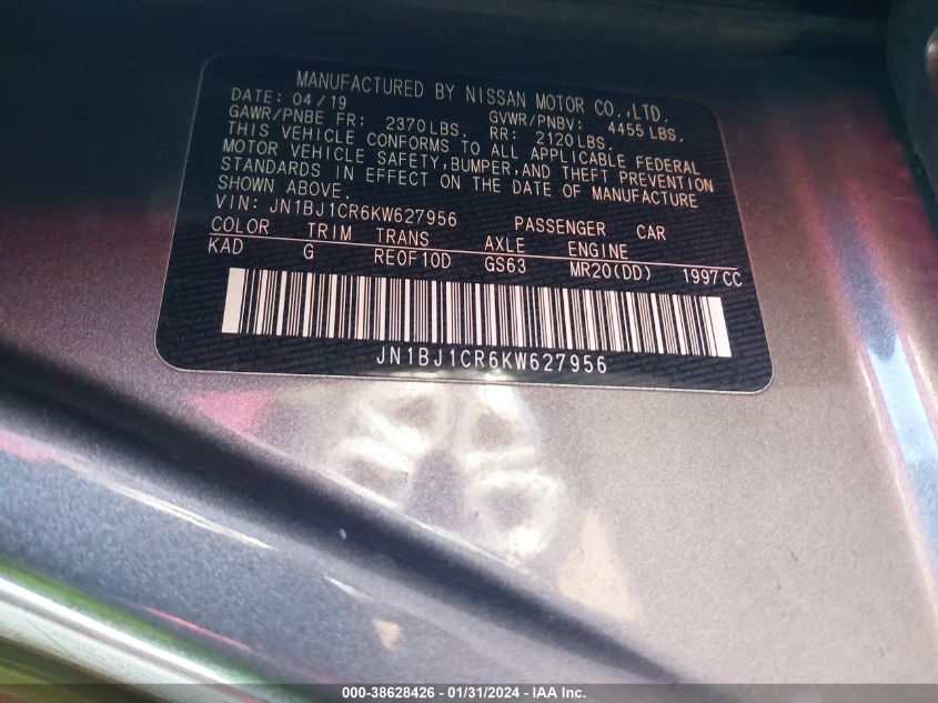 2019 NISSAN ROGUE SPORT S - JN1BJ1CR6KW627956