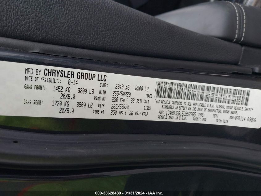 2014 DODGE DURANGO CITADEL - 1C4RDJEG1EC552765