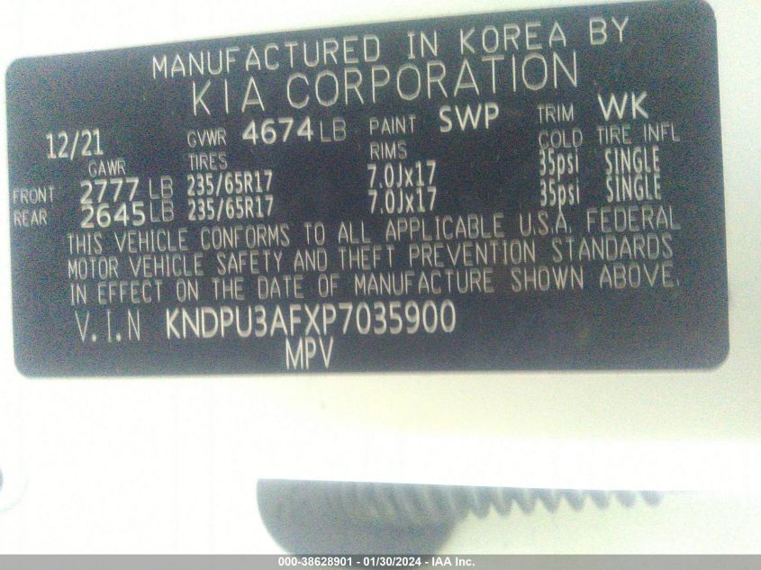 2023 KIA SPORTAGE LX - KNDPU3AFXP7035900