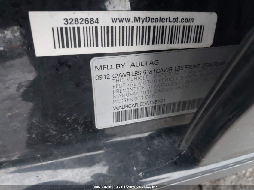 2013 AUDI S4 3.0T PREMIUM PLUS - WAUBGAFL5DA135161