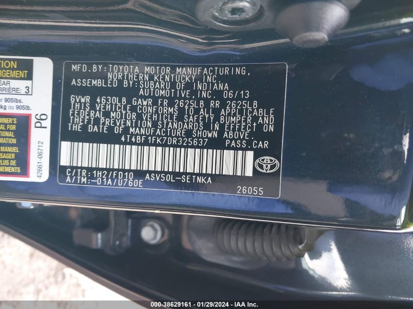 2013 TOYOTA CAMRY LE - 4T4BF1FK7DR325637