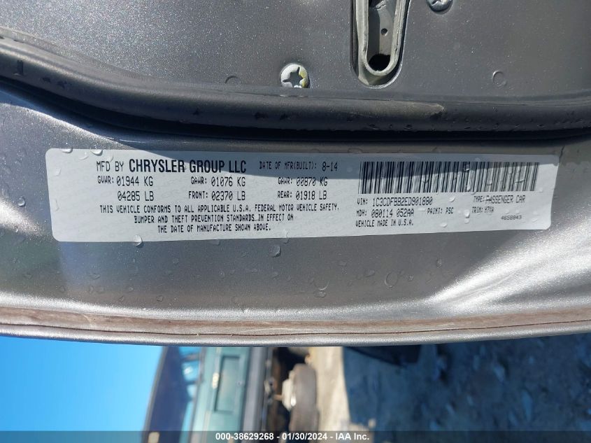2014 DODGE DART SXT - 1C3CDFBB2ED901880