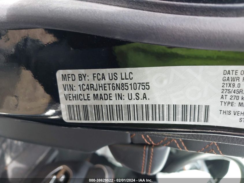 2022 JEEP GRAND CHEROKEE SUMMIT - 1C4RJHET6N8510755