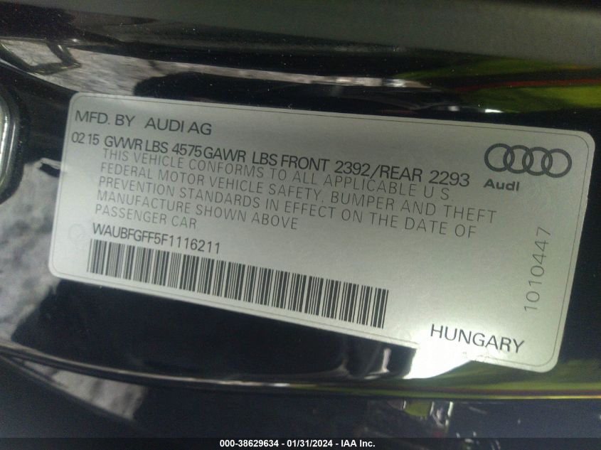 2015 AUDI A3 2.0T PREMIUM - WAUBFGFF5F1116211