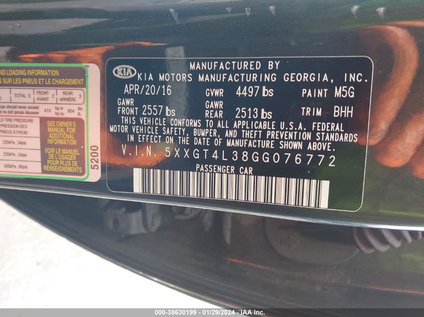 2016 KIA OPTIMA LX - 5XXGT4L38GG076772