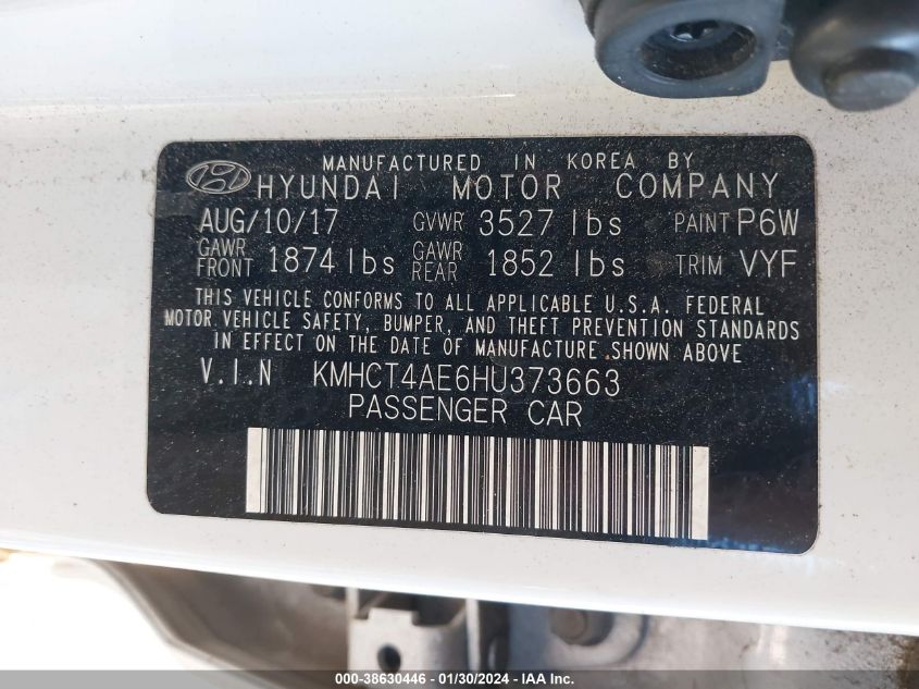 2017 HYUNDAI ACCENT SE - KMHCT4AE6HU373663