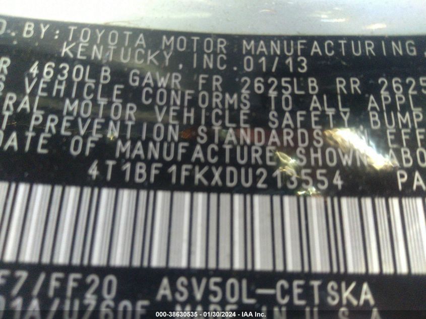 2013 TOYOTA CAMRY SE - 4T1BF1FKXDU213554