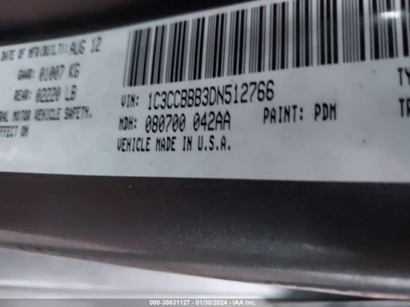 2013 CHRYSLER 200 TOURING - 1C3CCBBB3DN512766