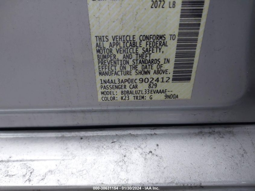 2014 NISSAN ALTIMA 2.5 SV - 1N4AL3AP0EC902412