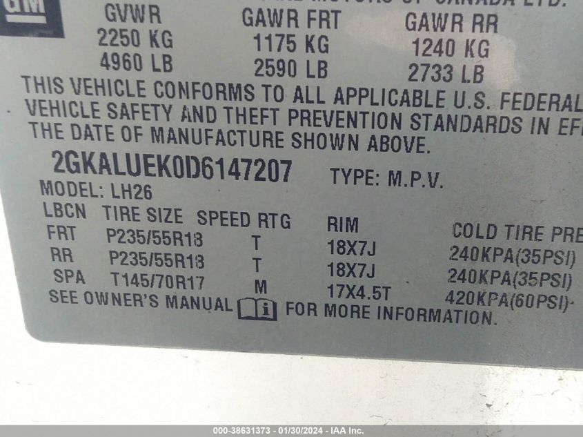 2013 GMC TERRAIN SLT - 2GKALUEK0D6147207