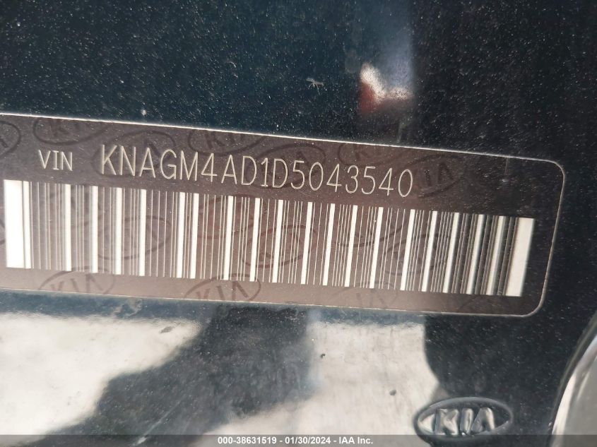 2013 KIA OPTIMA HYBRID LX - KNAGM4AD1D5043540