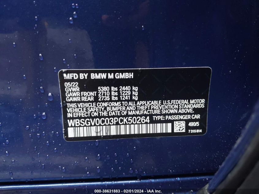 2023 BMW M8 COMPETITION - WBSGV0C03PCK50264