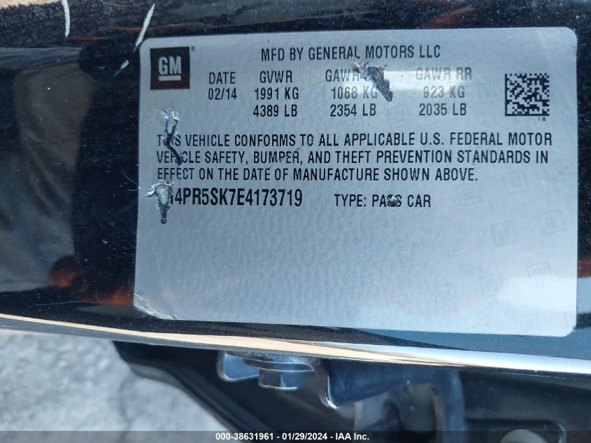 2014 BUICK VERANO CONVENIENCE GROUP - 1G4PR5SK7E4173719
