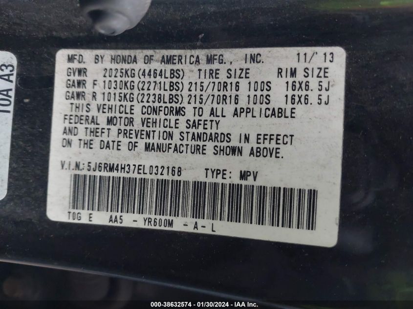 2014 HONDA CR-V LX - 5J6RM4H37EL032168