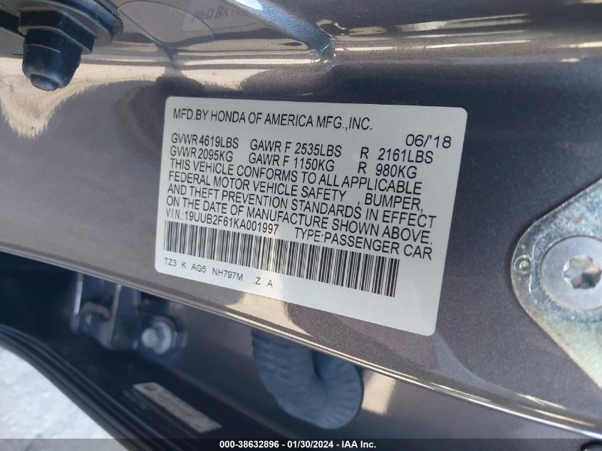2019 ACURA TLX TECHNOLOGY/A-SPEC - 19UUB2F61KA001997