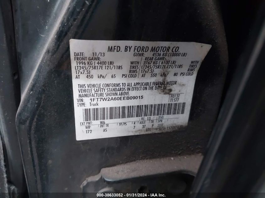 2014 FORD F-250 XL - 1FT7W2A60EEB09015