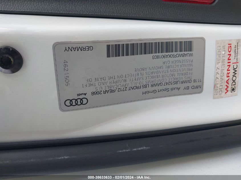 2019 AUDI RS 5 - WUABWCF50KA901803