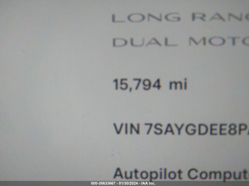 2023 TESLA MODEL Y AWD/LONG RANGE DUAL MOTOR ALL-WHEEL DRIVE - 7SAYGDEE8PA137855