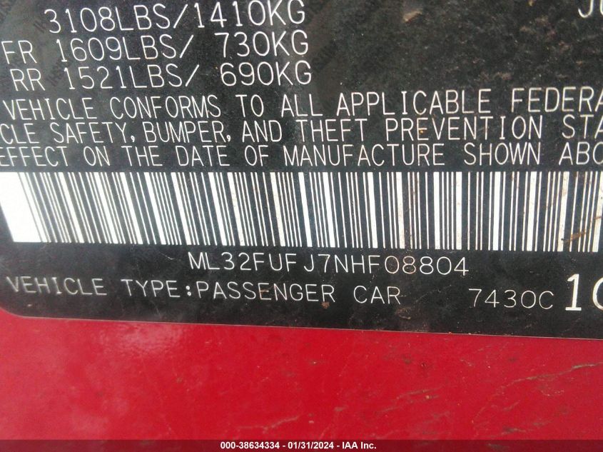 2022 MITSUBISHI MIRAGE G4 BLACK EDITION/ES/LE - ML32FUFJ7NHF08804