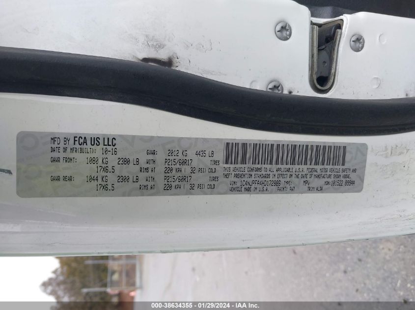2017 JEEP PATRIOT HIGH ALTITUDE FWD - 1C4NJPFA4HD172886