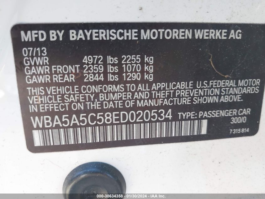 2014 BMW 528I - WBA5A5C58ED020534