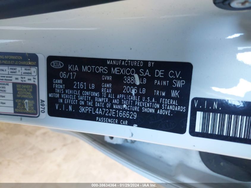 2018 KIA FORTE LX - 3KPFL4A72JE166629