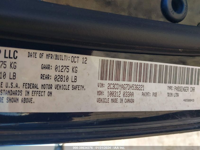 2013 DODGE CHALLENGER SXT - 2C3CDYAG7DH536221